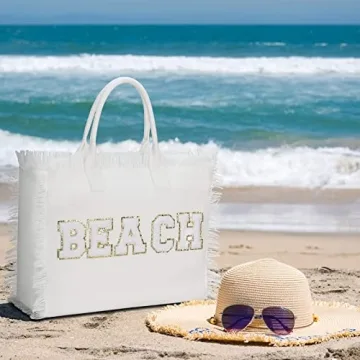 Stylish Ineowelly Tote Bag - Large Beach Bag with Compartments