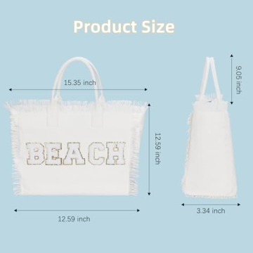 Stylish Ineowelly Tote Bag - Large Beach Bag with Compartments