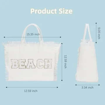 Stylish Ineowelly Tote Bag - Large Beach Bag with Compartments
