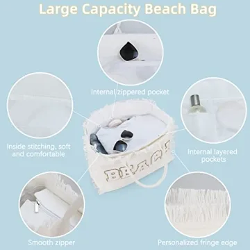 Stylish Ineowelly Tote Bag - Large Beach Bag with Compartments