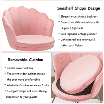 Furnimart Velvet Shell Accent Chair for Stylish Comfort