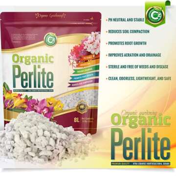 Organic Perlite - Made in USA for Indoor/Outdoor Plants & Organic Gardens - Horticultural Soil Amend...