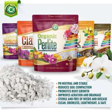 Organic Perlite - Made in USA for Indoor/Outdoor Plants & Organic Gardens - Horticultural Soil Amendment Additive Conditioner Grow Media for Succulents • Orchids and More! (8 Liters Premium Grade)