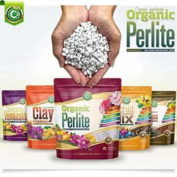 Organic Perlite - Made in USA for Indoor/Outdoor Plants & Organic Gardens - Horticultural Soil Amendment Additive Conditioner Grow Media for Succulents • Orchids and More! (8 Liters Premium Grade)