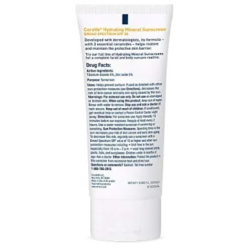 CeraVe 100% Mineral Sunscreen SPF 30 for Healthy Skin