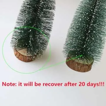 Bottle Brush Christmas Trees 5Sizes Mini Christmas Trees Small Christmas Trees Mini Pine Trees Desktop Miniature Christmas Trees with Snow and Wooden Base for Crafting Decorations (Plant Green)
