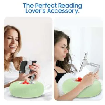 Debtrop Kindle Pillow Stand Holder for Reading in Bed, Tablet iPad Pillow Stand for Lap Compatible with 4.7"-13" Phone, Tablet, iPad, iPhone, Google, Kindle, Samsung(Green)