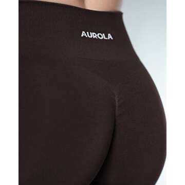 AUROLA Intensify Workout Shorts for Women Seamless Scrunch Short Gym Yoga Running Sport Active Exercise Fitness Shorts(L,Seal Brown)