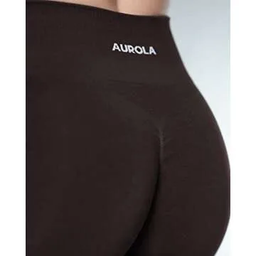 AUROLA Intensify Workout Shorts for Women Seamless Scrunch Short Gym Yoga Running Sport Active Exercise Fitness Shorts(L,Seal Brown)