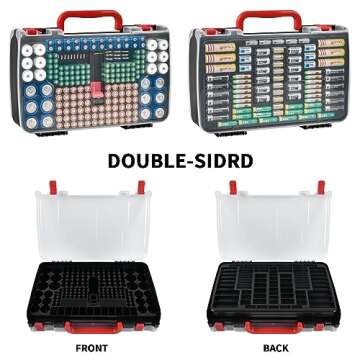Battery Storage Organizer Case Holder Box with Tester, Double-Sided Batteries Fits for 269 Caddy Con...