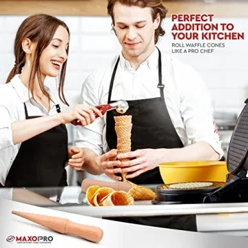 MaxoPro Wooden Waffle Cone Roller – Durable & Non-Slip