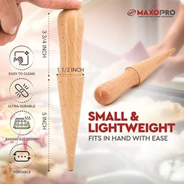 MaxoPro Wooden Waffle Cone Roller – Durable & Non-Slip