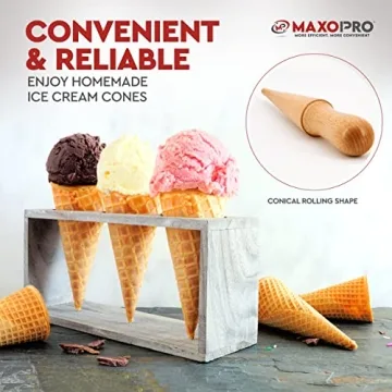 MaxoPro Wooden Waffle Cone Roller – Durable & Non-Slip