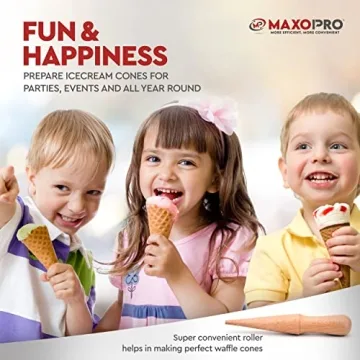 MaxoPro Wooden Waffle Cone Roller – Durable & Non-Slip