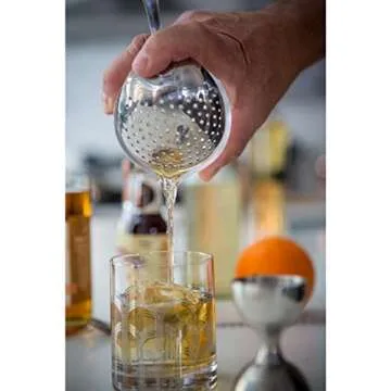 Viski Julep Stainless Steel Cocktail Strainer, Bar Tools, Drinks Spoon for Bartenders and Mixologist...