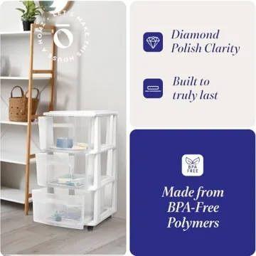 HOMZ 3-Drawer Storage Cart - Versatile Organizer for All