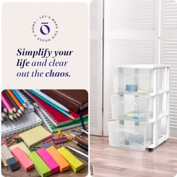 HOMZ 3-Drawer Storage Cart - Versatile Organizer for All