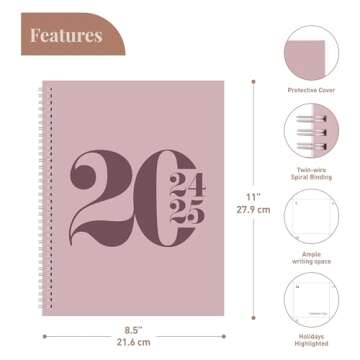 Rileys Planner 2024-2025 18-Month Academic Weekly Planner - Typographic Weekly & Monthly Agenda Plan...