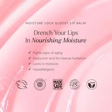 True Botanicals Moisture Lock Glossy Lip Balm | Hyaluronic Acid & Pomegranate for Dry, Aging Lips | Dermatologist Tested, All Natural, Vegan, Clinically Proven | Original/Clear | 0.14 oz / 4 g