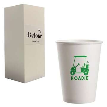 Geloar Golf Party Cups, 20 Pack 9oz Roadie Golf Themed Disposable Paper Cups for Golf Tournaments Go...