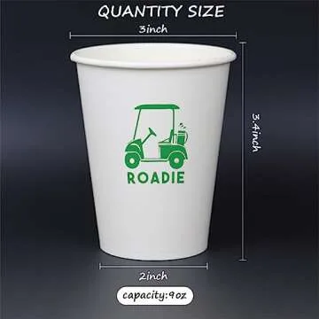 Geloar Golf Party Cups, 20 Pack 9oz Roadie Golf Themed Disposable Paper Cups for Golf Tournaments Golf Club Events Golf Themed Party Golf Outing Corporate Golf Events (Golf Cart Roadie Cups)