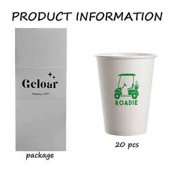 Geloar Golf Party Cups, 20 Pack 9oz Roadie Golf Themed Disposable Paper Cups for Golf Tournaments Golf Club Events Golf Themed Party Golf Outing Corporate Golf Events (Golf Cart Roadie Cups)
