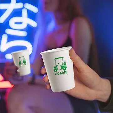 Geloar Golf Party Cups, 20 Pack 9oz Roadie Golf Themed Disposable Paper Cups for Golf Tournaments Golf Club Events Golf Themed Party Golf Outing Corporate Golf Events (Golf Cart Roadie Cups)
