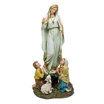 Our Lady of Fatima Children 12 Inch Resin Stone Indoor Outdoor Garden Statue