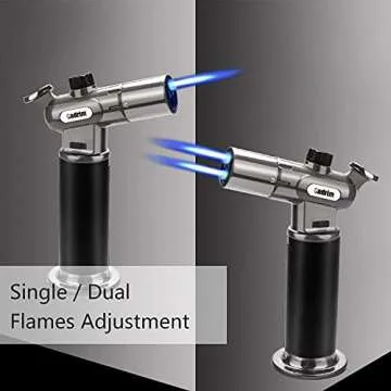 Cadrim Butane Torch - Refillable Pro Culinary Double Fire Cooking Torch