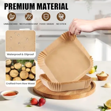 OLESBUR 200 Pcs Disposable Air Fryer Liners for Easy Cooking