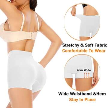 Womens Seamless Shaping Boyshorts Panties Tummy Control Underwear Slimming Shapewear Shorts(#A2 White(light Tummy Control),Medium)