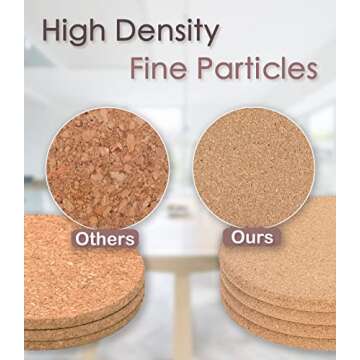 KITLAB Cork Trivets, 4 Pcs High Density Thick Heat Resistant Multifunctional Cork Coasters, Hot Pads for Table & Countertop