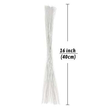Decora 22 Gauge White Floral Wire 50pcs for Crafting