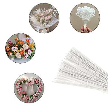 Decora 22 Gauge White Floral Wire 50pcs for Crafting