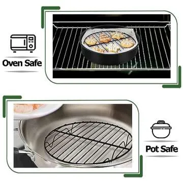 TeamFar Round Cooling Racks - Healthy & Oven Safe Set