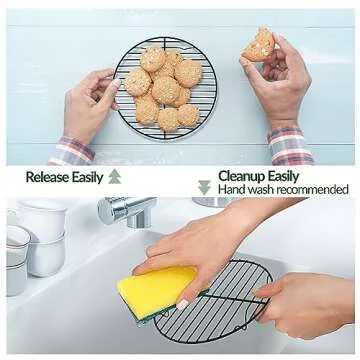 TeamFar Round Cooling Racks - Healthy & Oven Safe Set