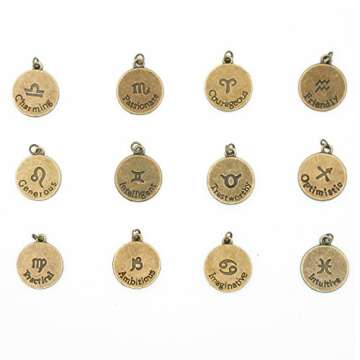 FUNDAISY 12 Constellations Necklace Natural Rainbow Stone Crystal Pendant Sagittarius