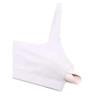 CRZ YOGA Butterluxe Spaghetti Strap Sports Bras for Women - Square Neck Yoga Wireless Low Coverage Padded Cami Crop Top White Medium