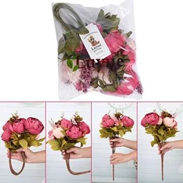 Luyue Faux Peony Bouquet for Elegant Table Decor