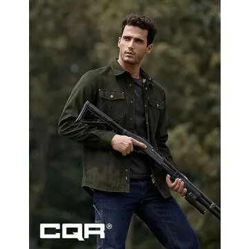 CQR Men's Flannel Lined Shirt Jackets, Long Sleeved Rugged Plaid Cotton Brushed Suede Shirt Jacket, Flannel Lined Folk Tale, Medium