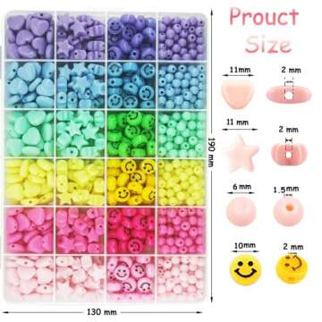 900Pcs Acrylic Bead Set for Bracelets Jewelry Making