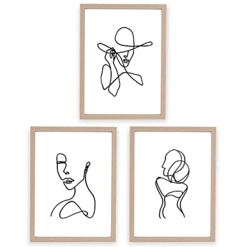 ArtbyHannah Minimalist Framed Wall Art Set of 3