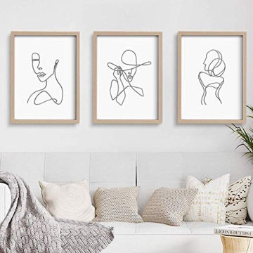 ArtbyHannah Minimalist Framed Wall Art Set of 3
