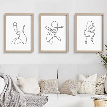 ArtbyHannah Minimalist Framed Wall Art Set of 3