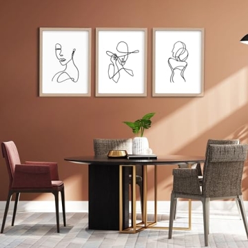 ArtbyHannah Minimalist Framed Wall Art Set of 3