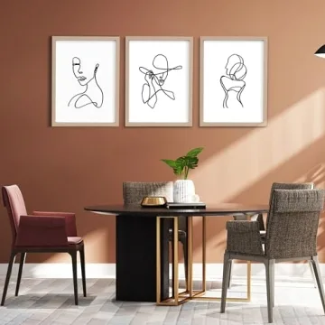 ArtbyHannah Minimalist Framed Wall Art Set of 3