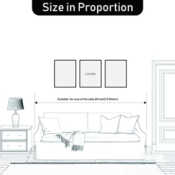 ArtbyHannah Minimalist Framed Wall Art Set of 3