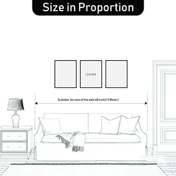 ArtbyHannah Minimalist Framed Wall Art Set of 3