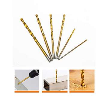 INTOO Mini Drill Bit Set 60 Pcs+12 Pcs Free High Speed Steel HSS Titanium Micro Drill Bits 3/64"-1/8" Metal,Plastic,Wood, Small Drill Bit