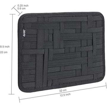 JOTO Electronics Organizer, Travel Gear Management Organize Case for Electronics Accessories Tools Hard Drive Memory Card Flash Drive Cables Charger Cosmetics Brush Personal Care Kit - Large (Black)